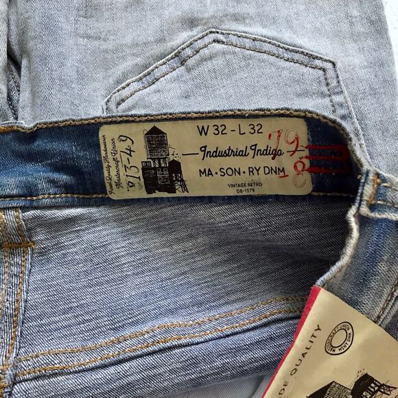 Industrial Indigo NWT Distressed Light Wash Jean Shorts Men W32 - Picture 9 of 9